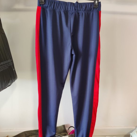 NWT ID Ideology Women's Tricot Colorblocked Joggers Navy/Red Size M $50 B342 - Picture 2 of 2